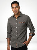 Casual Regular Fit Shirt-shirts > casual shirts-Laventaire-Dark Gray-S-Laventaire