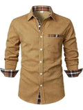 Casual Regular Fit Shirt-shirts > casual shirts-Laventaire-Light Brown-S-Laventaire