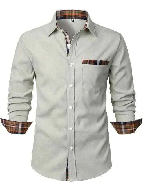 Casual Regular Fit Shirt-shirts > casual shirts-Laventaire-Light Gray-S-Laventaire
