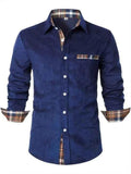Casual Regular Fit Shirt-shirts > casual shirts-Laventaire-Navy Blue-S-Laventaire