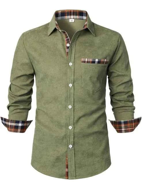 Casual Regular Fit Shirt-shirts > casual shirts-Laventaire-Olive Green-S-Laventaire