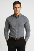 Casual Regular Fit Shirt-shirts > casual shirts > casual regular fit shirts-Laventaire-Gray-XS-Laventaire