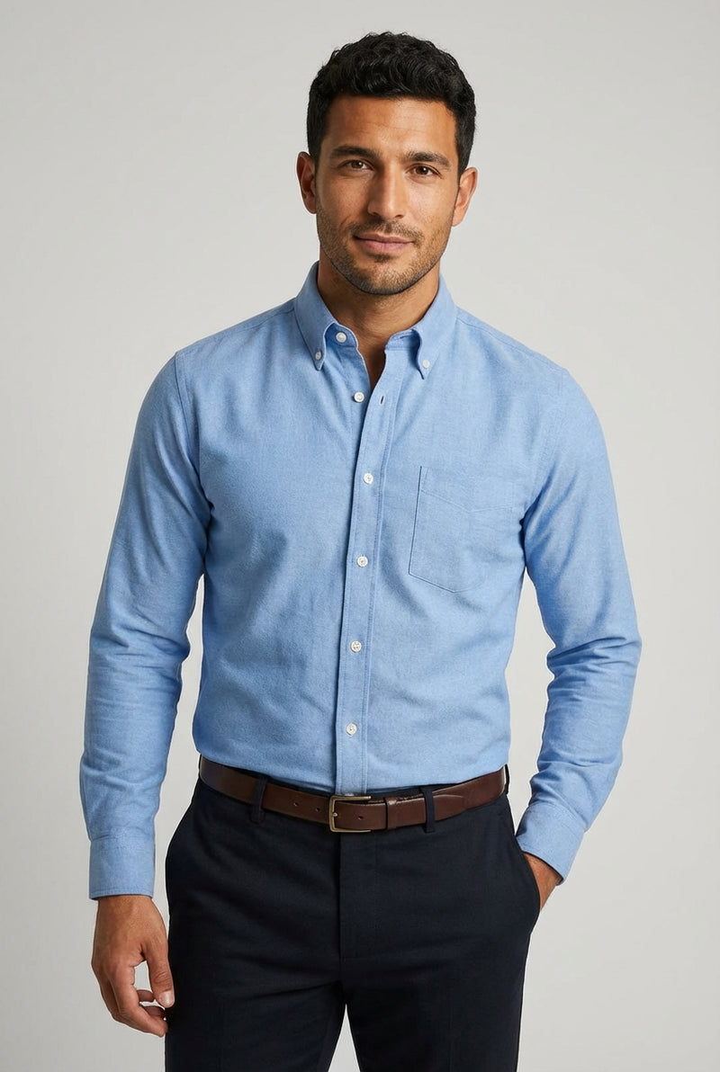 Casual Regular Fit Shirt-shirts > casual shirts > casual regular fit shirts-Laventaire-Light Blue-XS-Laventaire