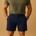 Casual Relaxed Fit Shorts-shorts > casual shorts-Laventaire-Navy Blue-XS-Laventaire