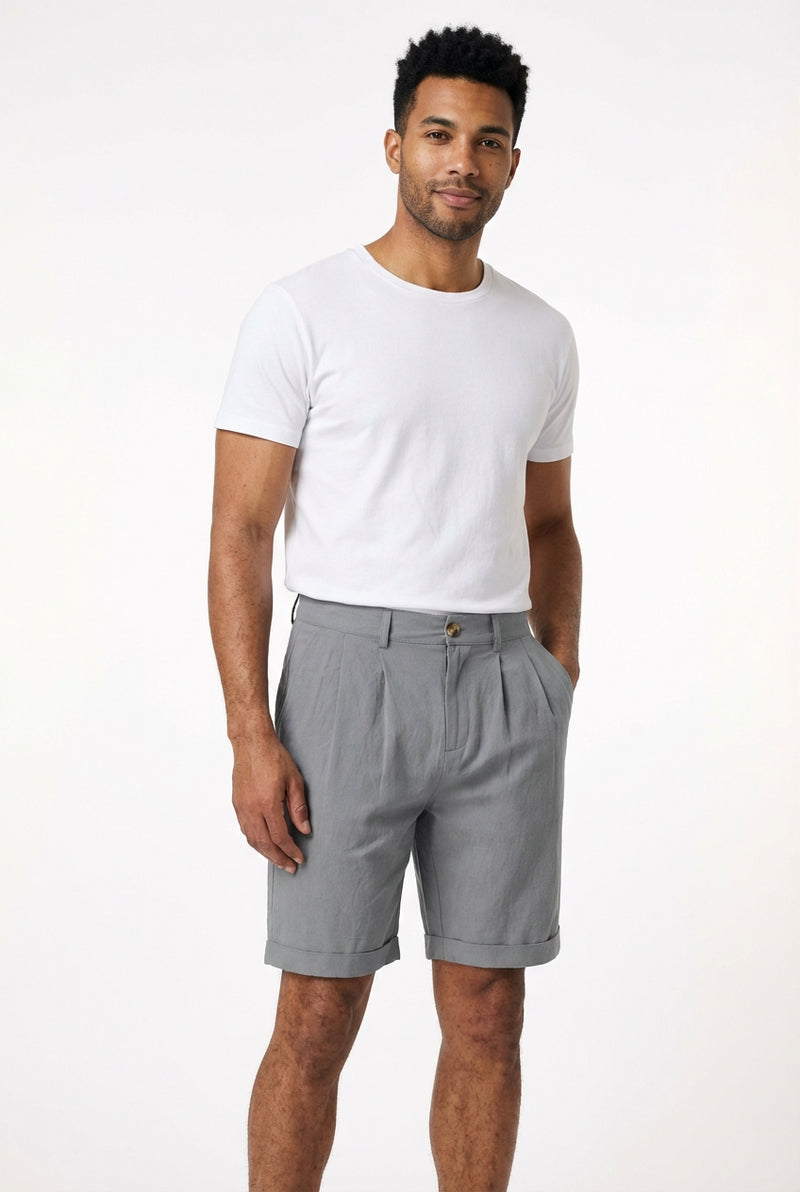 Casual Relaxed Shorts-shorts > casual shorts-Laventaire-Gray-S-Laventaire