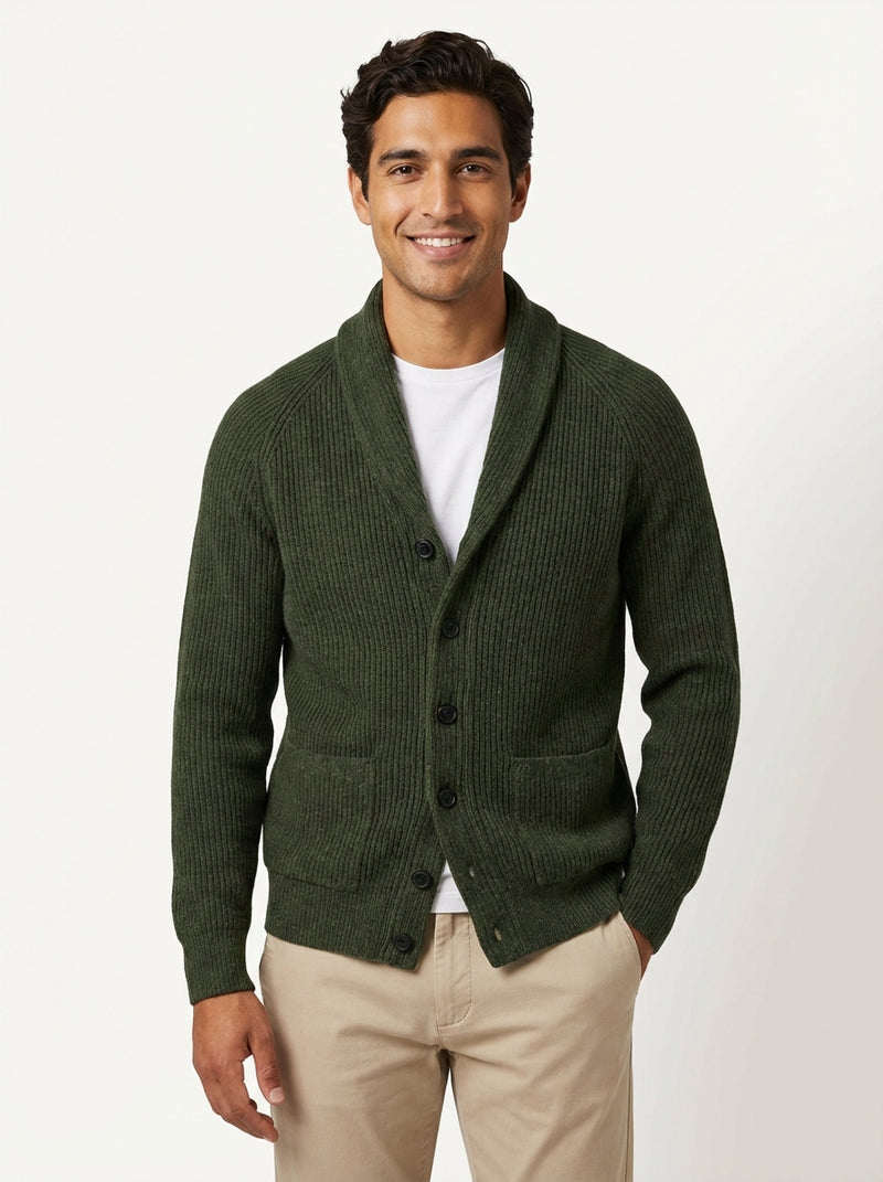 Casual Shawl Collar Cardigan-cardigans > shawl collar cardigan-Laventaire-Black-S-Laventaire
