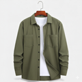 Casual Shirt Jacket-jackets > shirt jackets-Laventaire-Dark Green-S-Laventaire