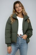 Casual Short Puffer Jacket-outerwear > jackets > puffer jackets-Laventaire-Laventaire
