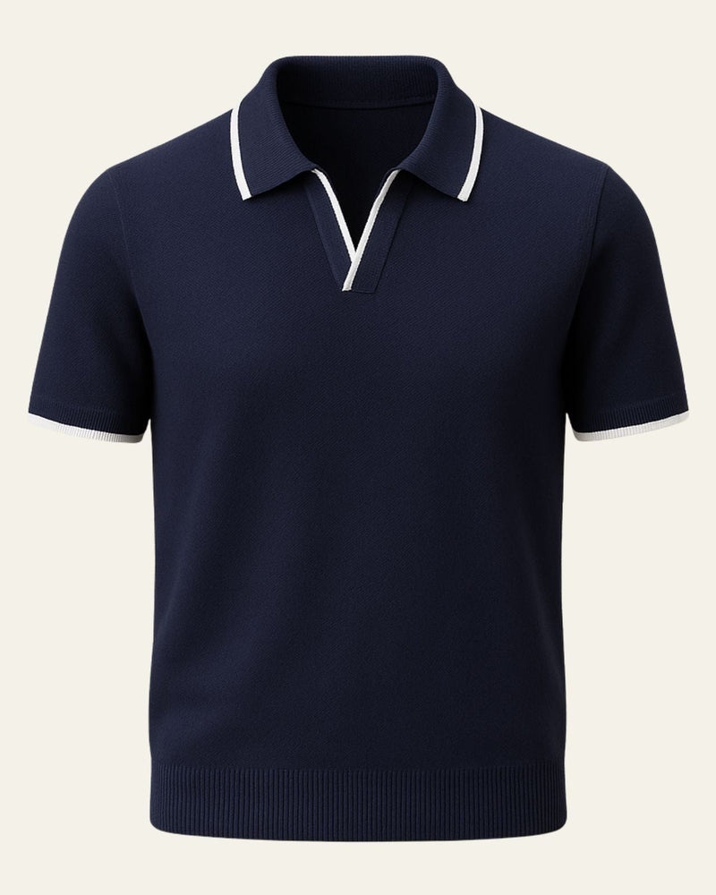 Casual Short Sleeve Polo Shirt-shirts > polo shirts-Laventaire-Laventaire