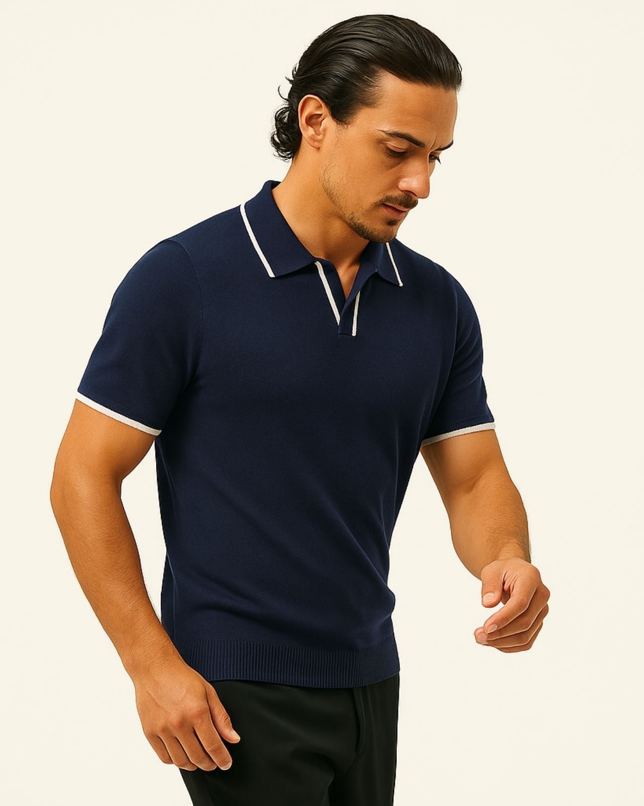 Casual Short Sleeve Polo Shirt-shirts > polo shirts-Laventaire-Laventaire