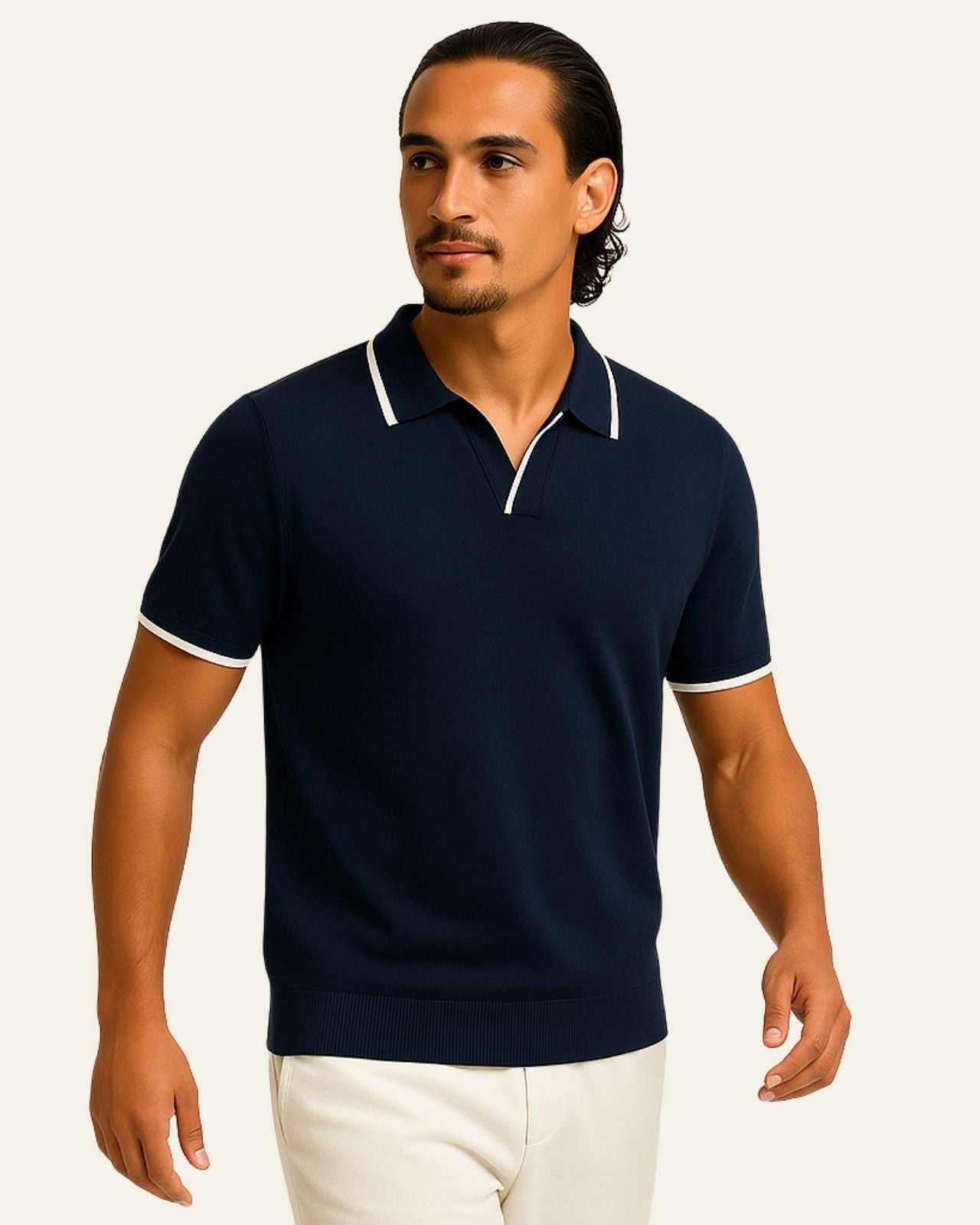 Casual Short Sleeve Polo Shirt-shirts > polo shirts-Laventaire-Laventaire