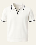 Casual Short Sleeve Polo Shirt-shirts > polo shirts-Laventaire-White-XS-Laventaire