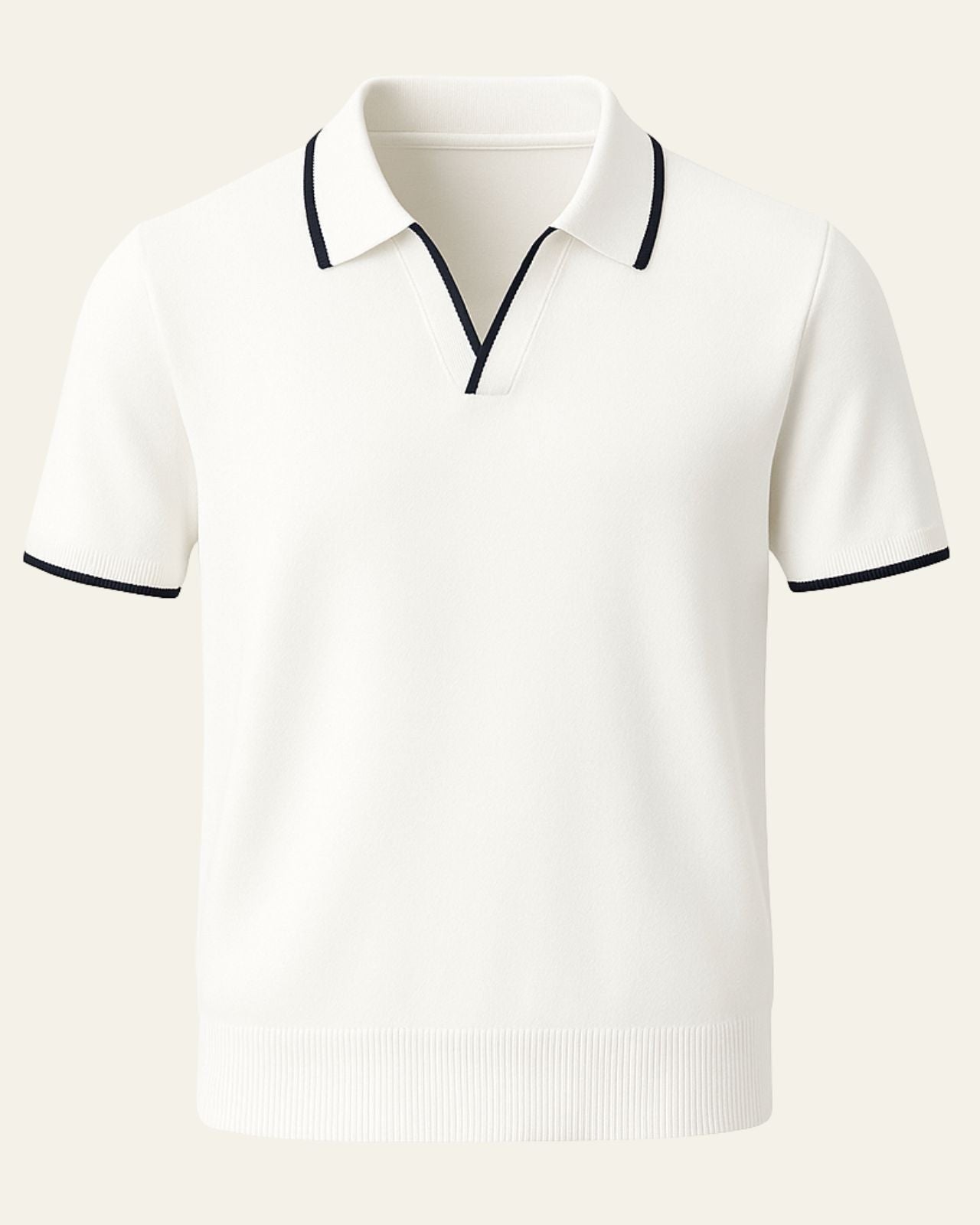Casual Short Sleeve Polo Shirt-shirts > polo shirts-Laventaire-White-XS-Laventaire