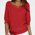 Casual Short Sleeve Sweater-sweaters > short sleeve sweater-Laventaire-Laventaire