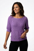 Casual Short Sleeve Sweater-sweaters > short sleeve sweater-Laventaire-Purple-S-Laventaire