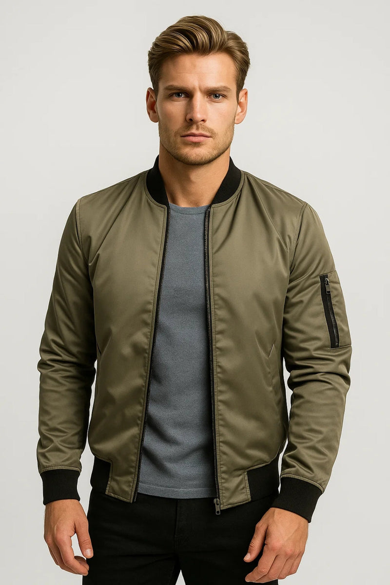 Casual Slim Fit Bomber Jacket-jackets > bomber jackets-Laventaire-Laventaire