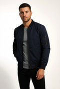 Casual Slim Fit Bomber Jacket-jackets > bomber jackets-Laventaire-Navy Blue-XS-Laventaire