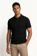 Casual Slim Fit Polo Shirt-shirts > polo shirts-Laventaire-Black-S-Laventaire