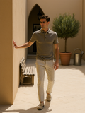 Casual Slim Fit Polo Shirt-shirts > polo shirts-Laventaire-Taupe-S-Laventaire