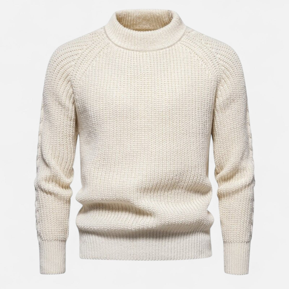 Casual Slim Fit Sweater-sweaters > slim fit sweater-Laventaire-Cream-M-Laventaire