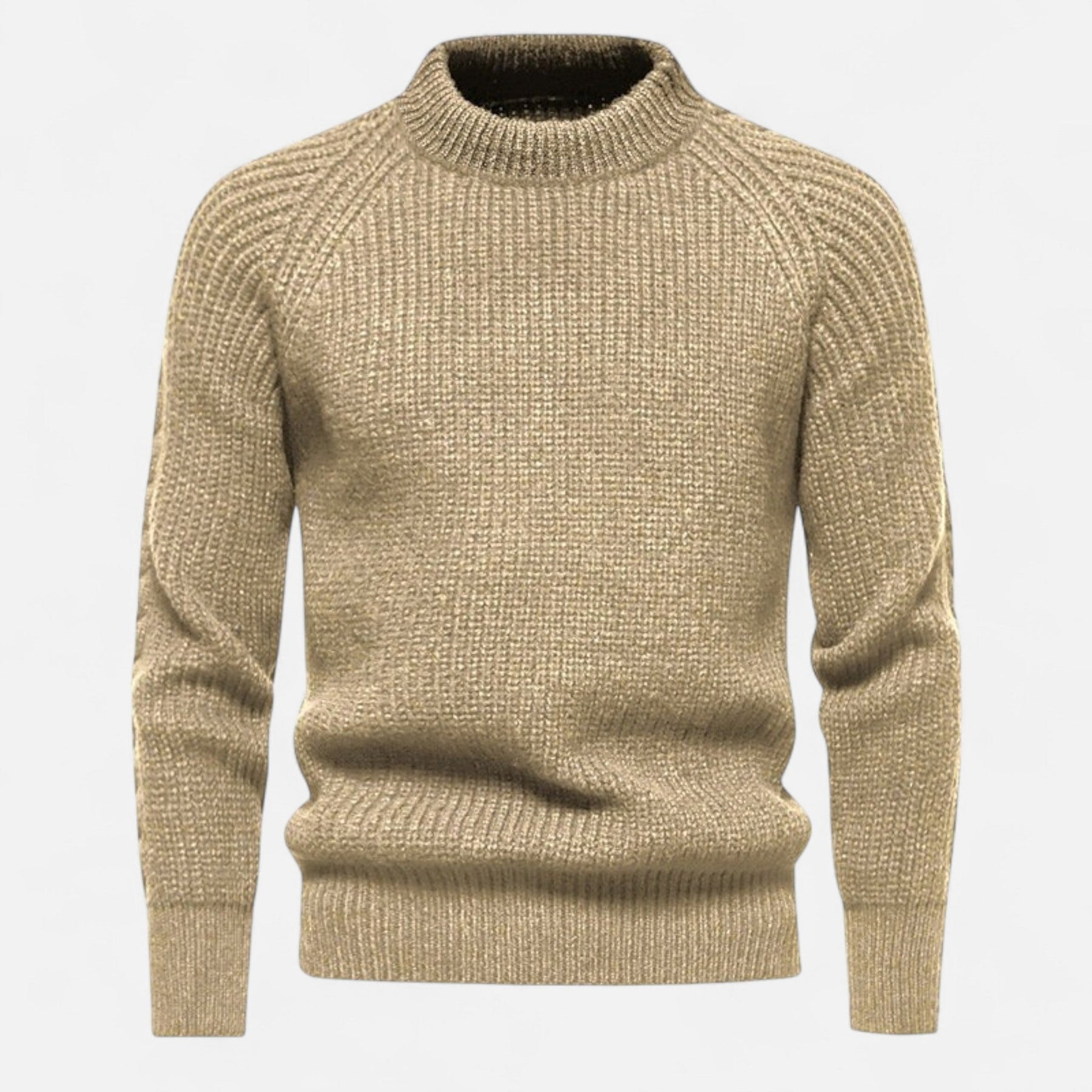 Casual Slim Fit Sweater-sweaters > slim fit sweater-Laventaire-Khaki-M-Laventaire
