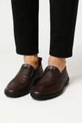 Casual Slip-On Loafers-footwear > loafers-Laventaire-Dark Brown-38-Laventaire