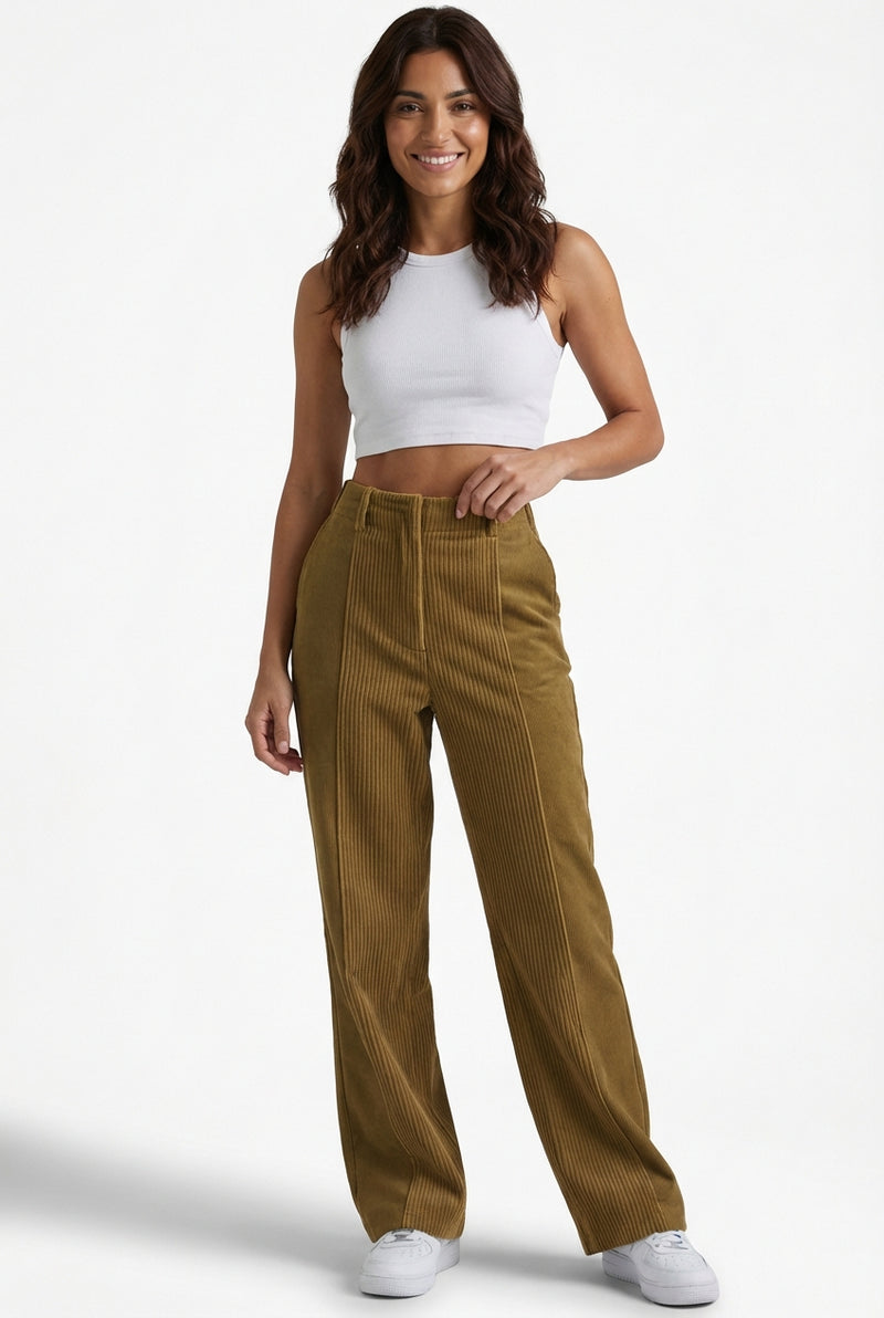 Casual Staight Leg Trousers-trousers > straight leg trousers-Laventaire-Laventaire
