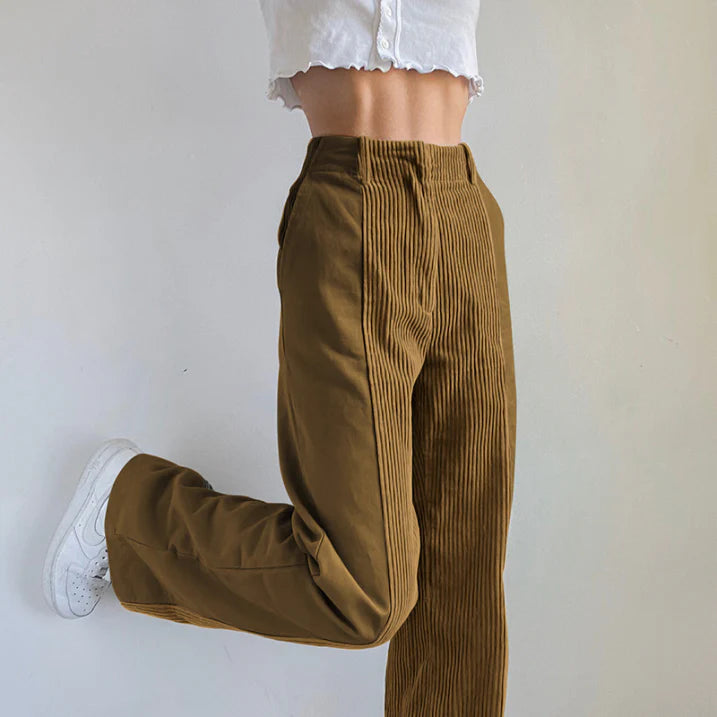 Casual Staight Leg Trousers-trousers > straight leg trousers-Laventaire-Laventaire
