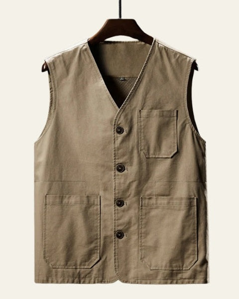 Casual Straight Fit Vest-outerwear > vests-Laventaire-Laventaire