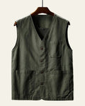 Casual Straight Fit Vest-outerwear > vests-Laventaire-Dark Green-M-Laventaire