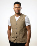 Casual Straight Fit Vest-outerwear > vests-Laventaire-Khaki-M-Laventaire
