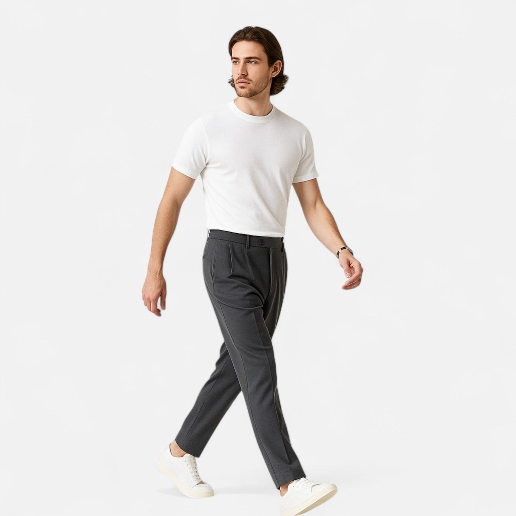 Casual Straight Leg Trousers-trousers > straight leg trousers-Laventaire-Laventaire