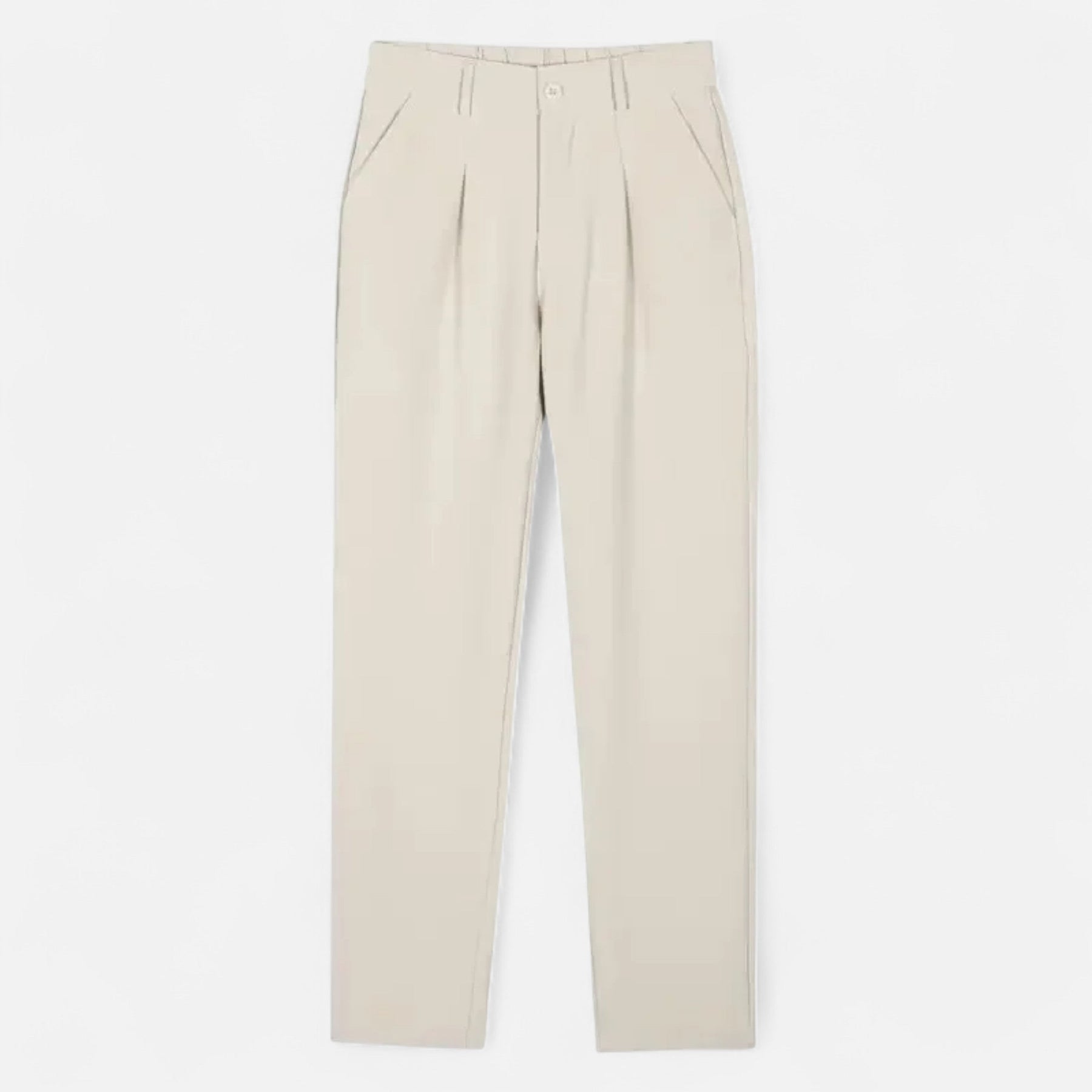 Casual Straight Leg Trousers-trousers > straight leg trousers-Laventaire-Cream-S-Laventaire