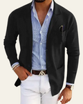 Casual Structured Blazer-blazers > casual blazer-Laventaire-Black-S-Laventaire