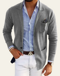 Casual Structured Blazer-blazers > casual blazer-Laventaire-Light Gray-S-Laventaire