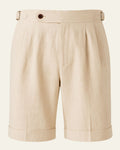Casual Structured Shorts-shorts > structured shorts-Laventaire-Beige-M-Laventaire
