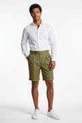 Casual Structured Shorts-shorts > structured shorts-Laventaire-Olive Green-M-Laventaire