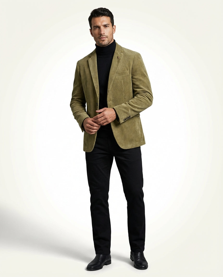 Casual Tailored Blazer-blazers > tailored blazer-Laventaire-Khaki-S-Laventaire