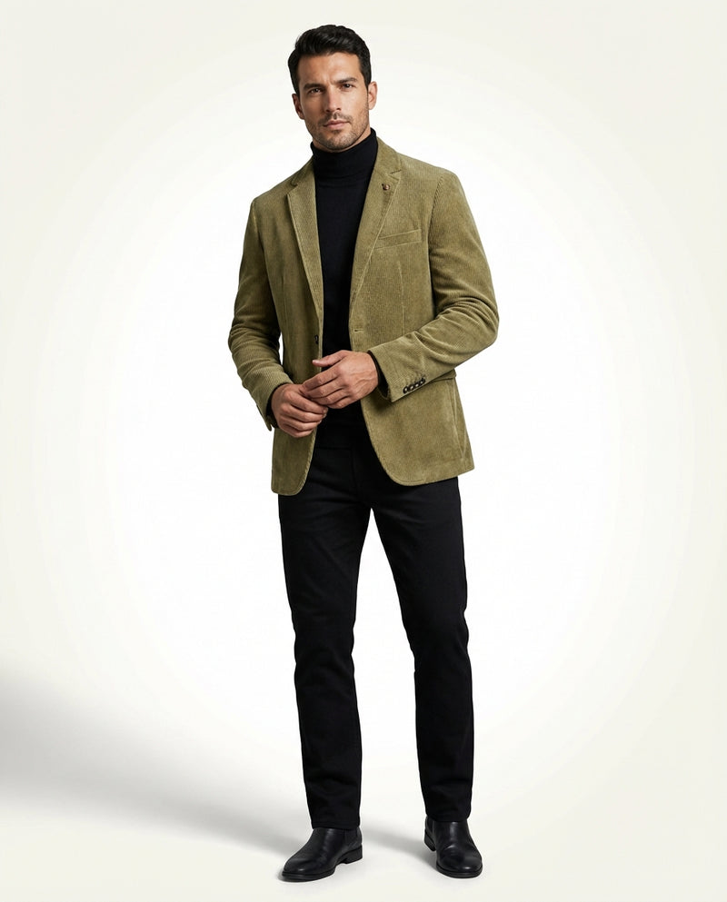 Casual Tailored Blazer-blazers > tailored blazer-Laventaire-Khaki-S-Laventaire