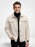 Casual Tailored Fit Jacket-jackets > casual jackets-Laventaire-Beige-S-Laventaire
