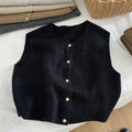Casual Tailored Gilet Vest-vest > tailored gilet vest-Laventaire-Black-S-Laventaire