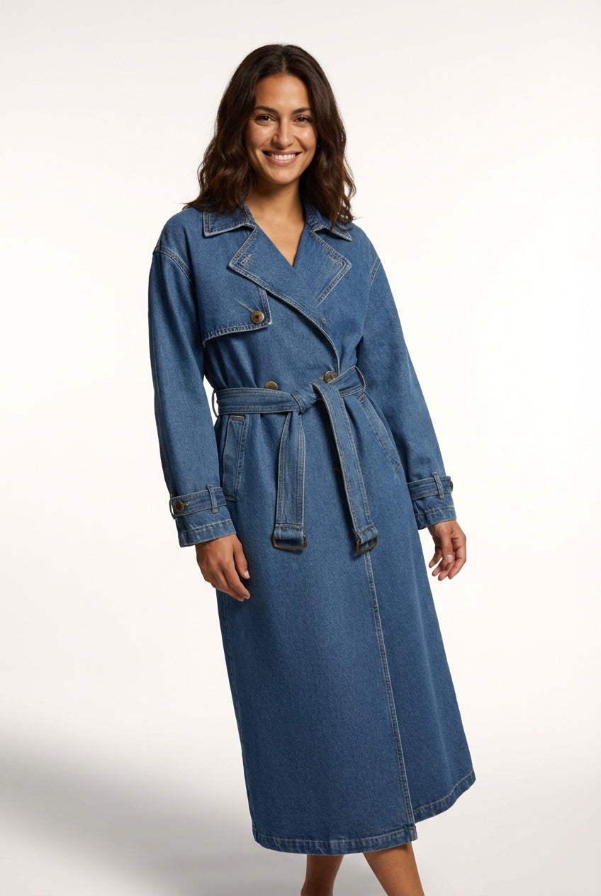 Casual Trench Coat-outerwear > trench coat-Laventaire-Laventaire