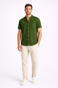 Casual Two-Piece Set-sets > two-piece set-Laventaire-Dark Olive Green-S-Laventaire