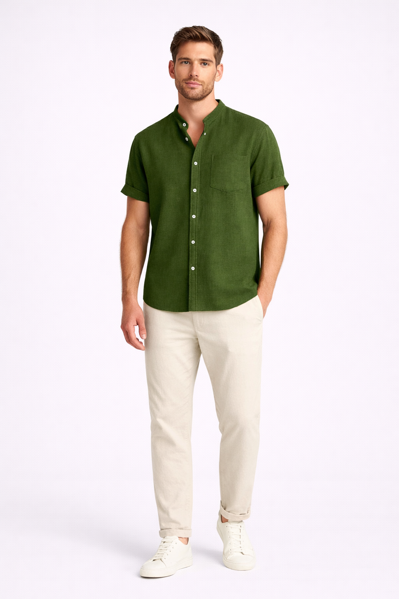 Casual Two-Piece Set-sets > two-piece set-Laventaire-Dark Olive Green-S-Laventaire