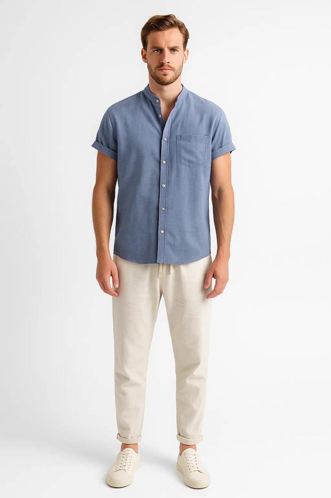 Casual Two-Piece Set-sets > two-piece set-Laventaire-Light Blue-S-Laventaire