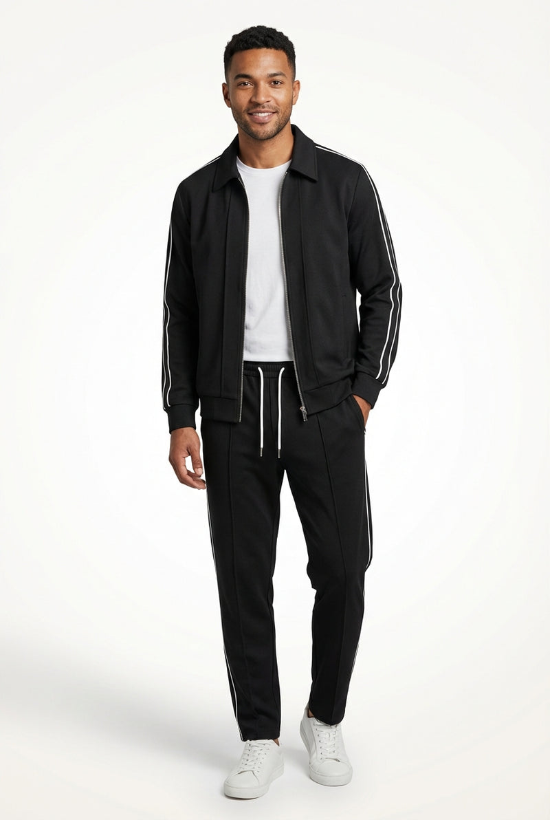 Casual Two-Piece Set-sets > two-piece sets-Laventaire-Black-S-Laventaire