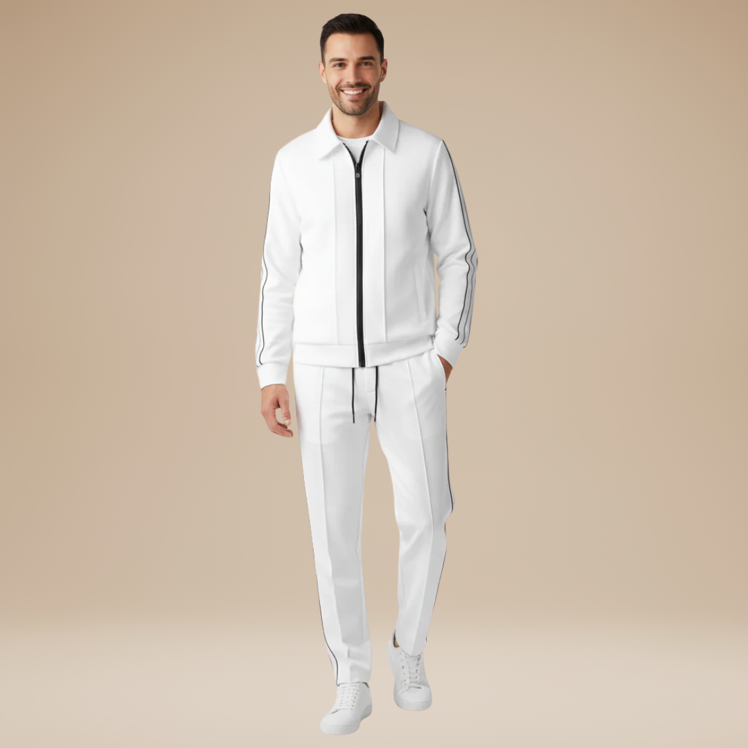Casual Two-Piece Set-sets > two-piece sets-Laventaire-White-S-Laventaire