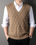 Casual V-Neck Vest-tops > vests-Laventaire-Khaki-S-Laventaire