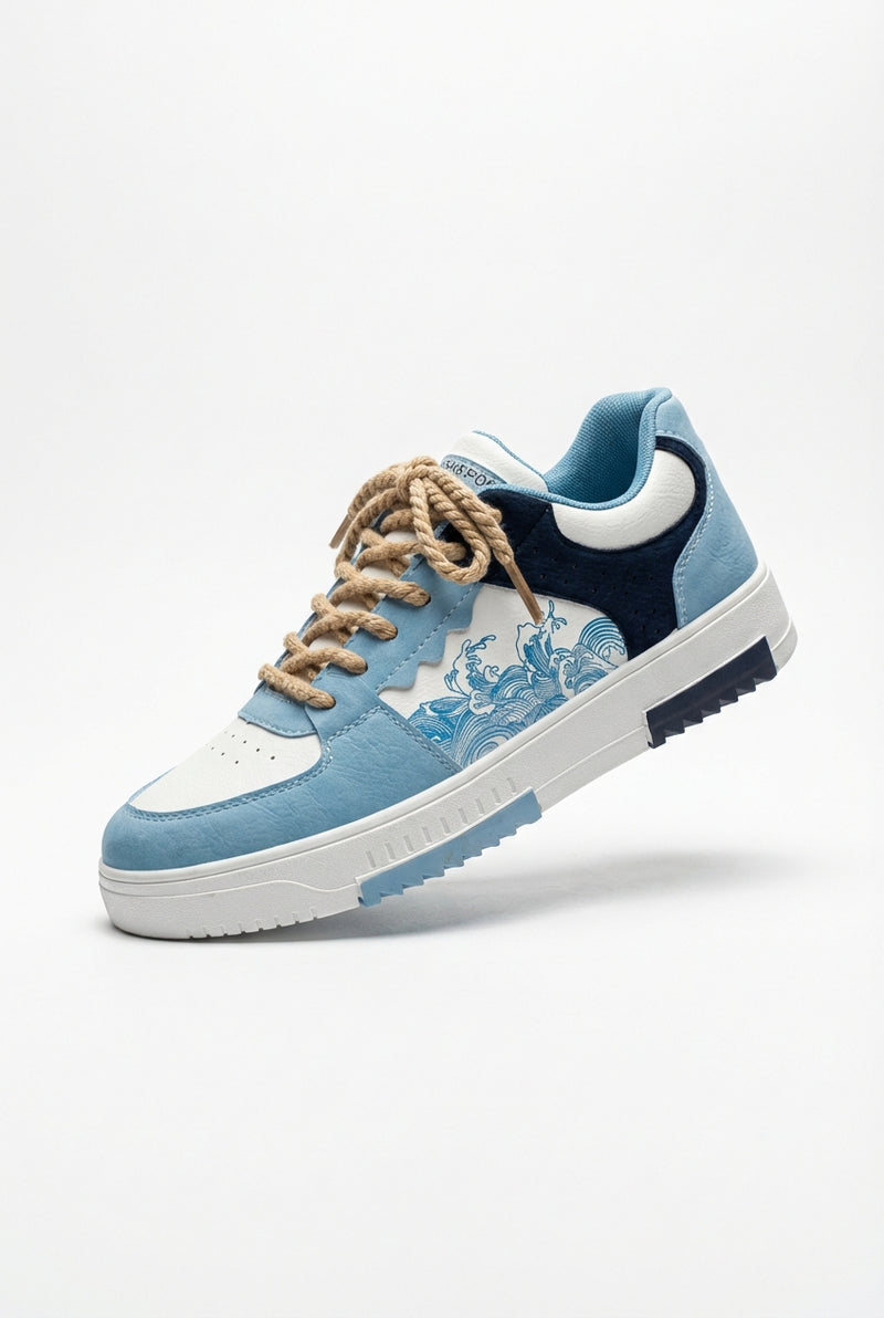 Casual Wave Pattern Sneakers-footwear > sneakers-Laventaire-Baby Blue-39-Laventaire