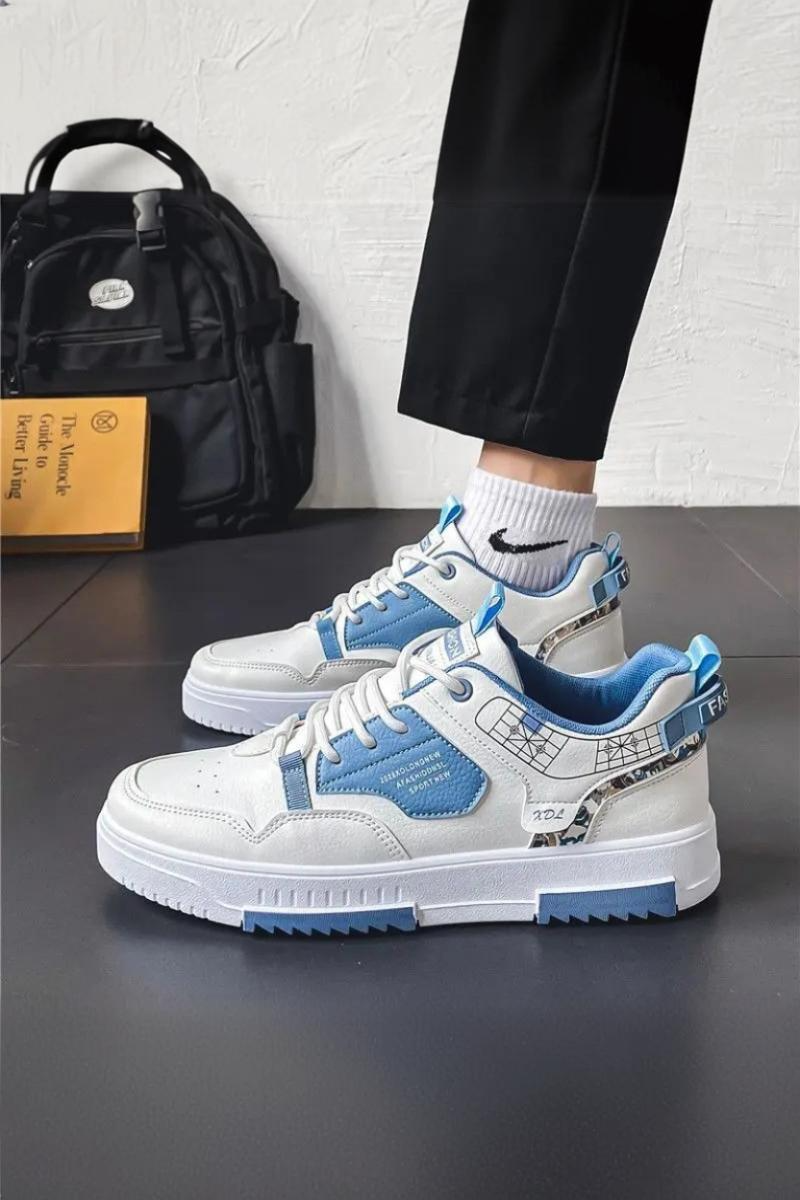 Casual Wave Pattern Sneakers-footwear > sneakers-Laventaire-Light Blue-39-Laventaire